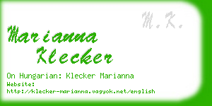 marianna klecker business card
